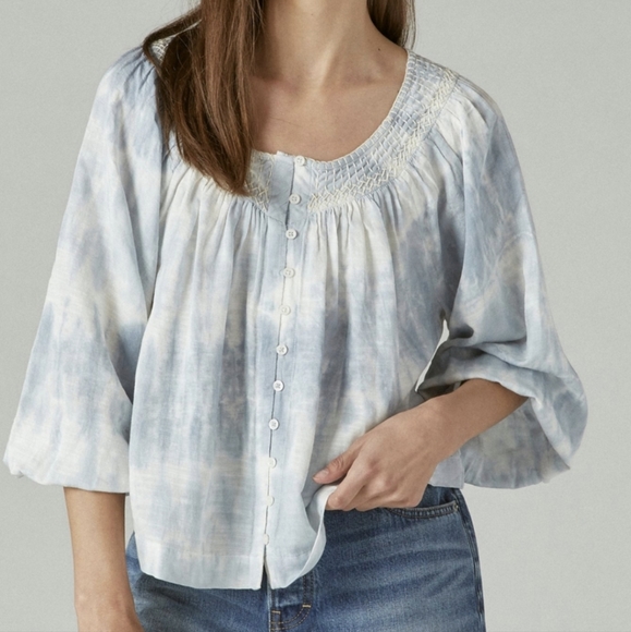 Lucky Brand Tops - Lucky Brand Tie Dye Peasant Blouse Size Medium